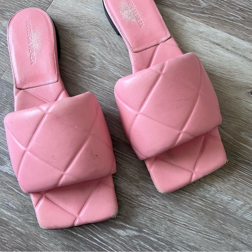 Bottega veneta lido flat sandals pink quilted slides - Picture 8 of 8